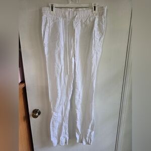 James Perse White Linen Pants Size 0